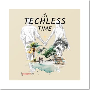 Techless Time Beach Tropical Island Lovers Posters and Art